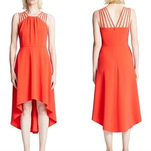 NWT Halston Red High Lo cocktail dress Size 2